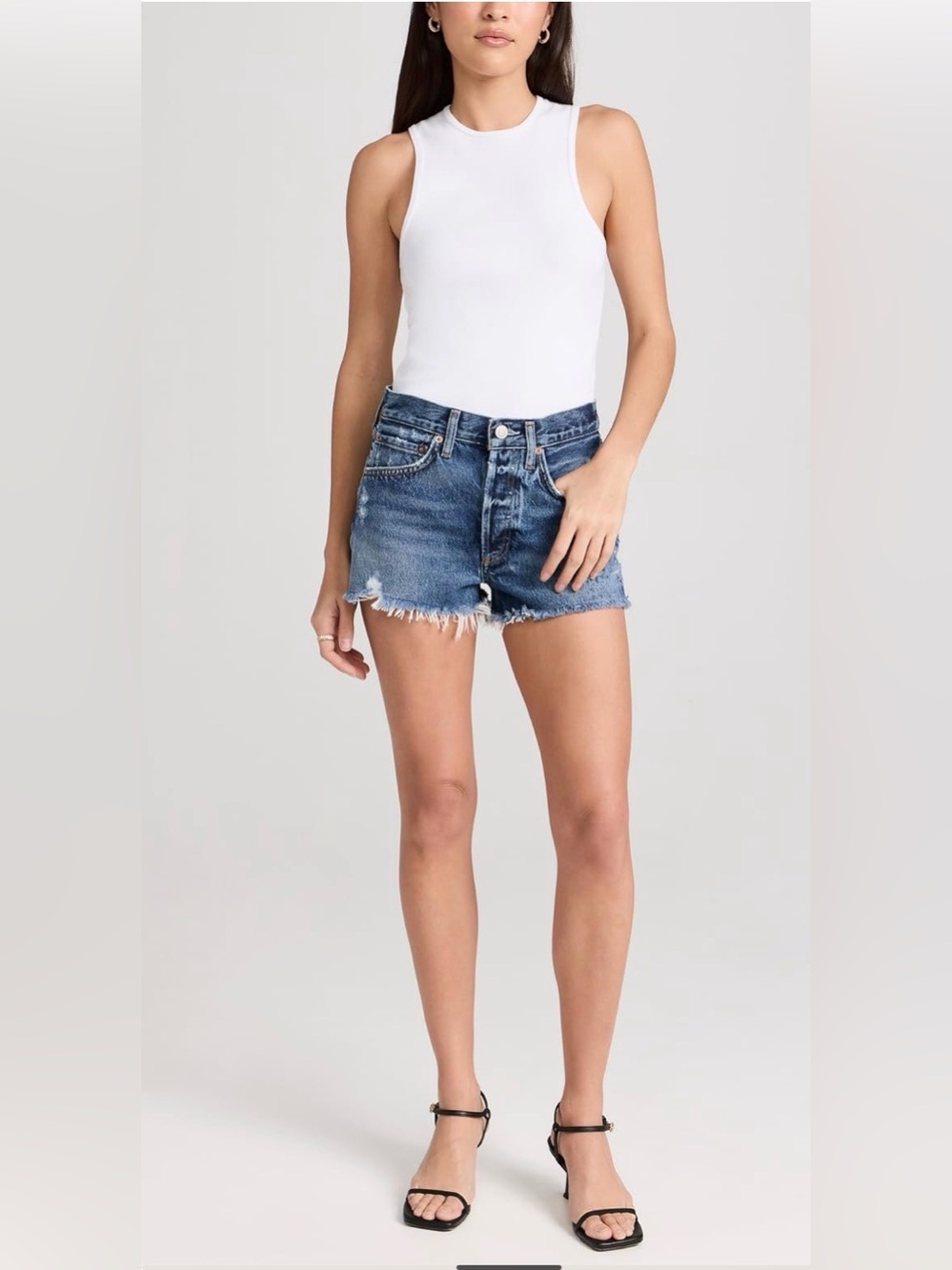 EUC Agolde Parker Dark Swapmeet High-Rise Jean Shorts size 26